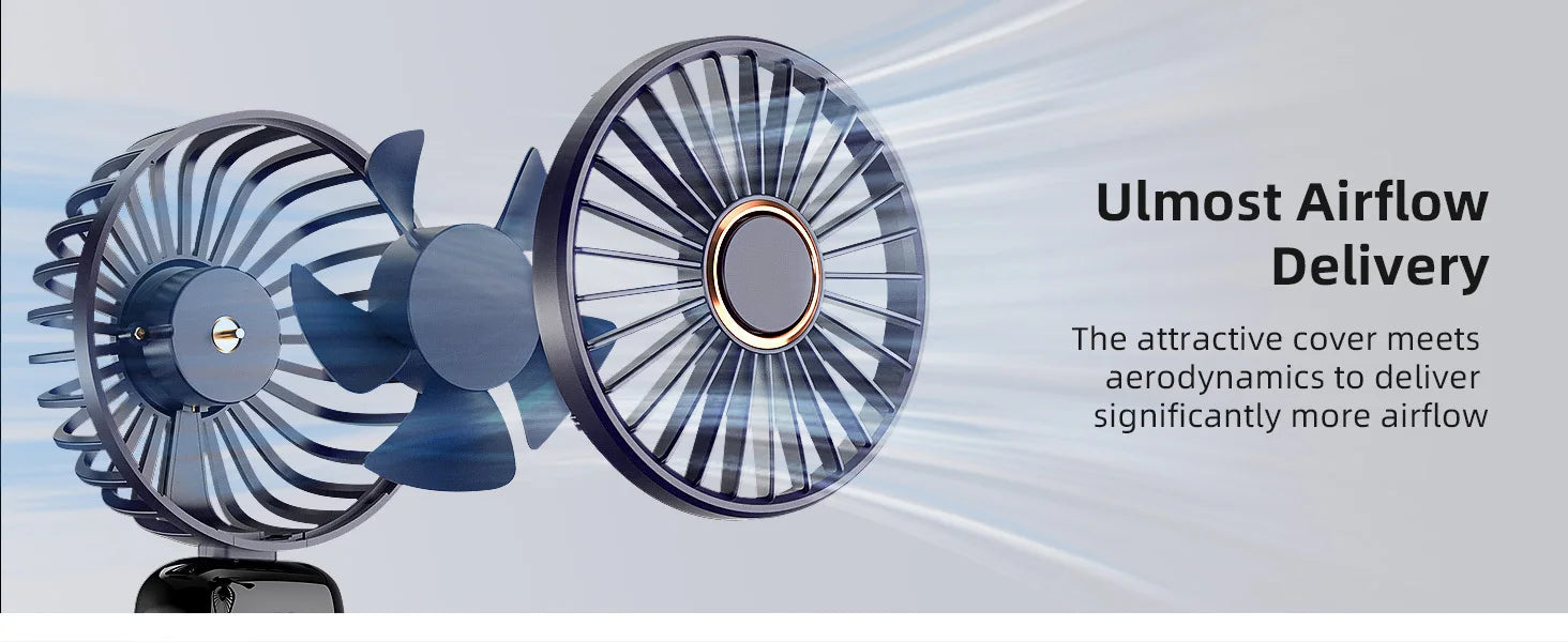Mini ventilateur de cou pliable Adanis'Air, 3000 mAh, écran LED et 5 vitesses