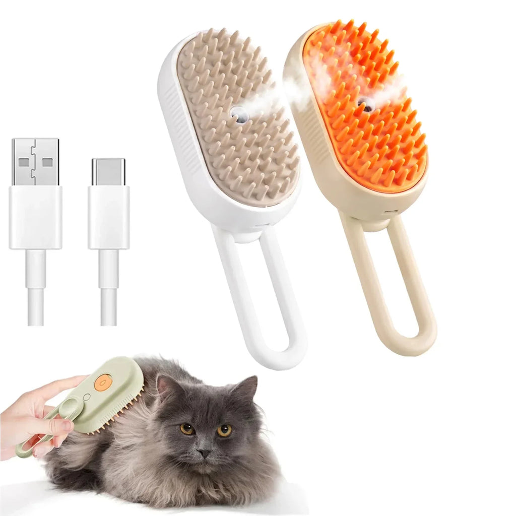 Brosse Vapeur 3-en-1 Pour Chien & Chat – Toilettage, Massage et Élimination des Poils