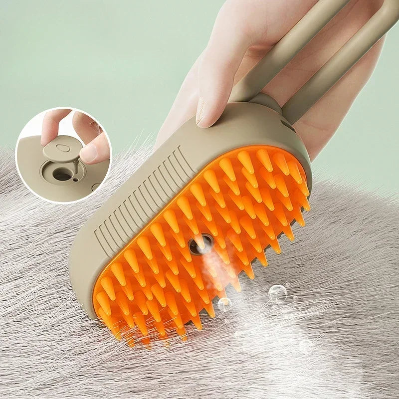 Brosse Vapeur 3-en-1 Pour Chien & Chat – Toilettage, Massage et Élimination des Poils