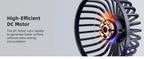 Mini ventilateur de cou pliable Adanis'Air, 3000 mAh, écran LED et 5 vitesses