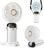 Mini ventilateur de cou pliable Adanis'Air, 3000 mAh, écran LED et 5 vitesses
