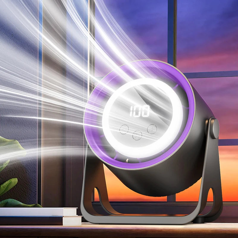 Ventilateur de bureau sans pales Adanis'Air, silencieux avec veilleuse LED et recharge USB