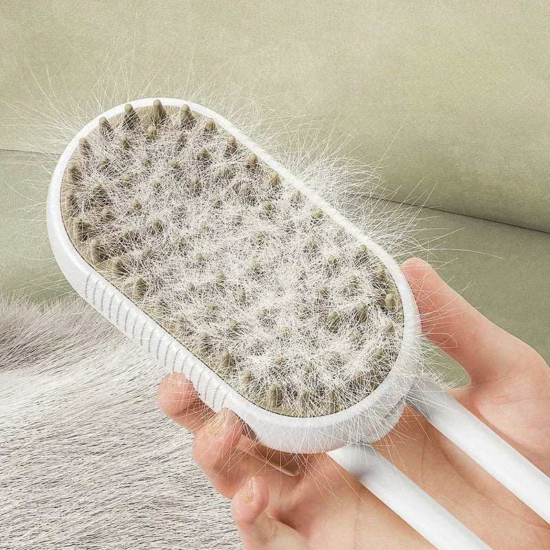 Brosse Vapeur 3-en-1 Pour Chien & Chat – Toilettage, Massage et Élimination des Poils