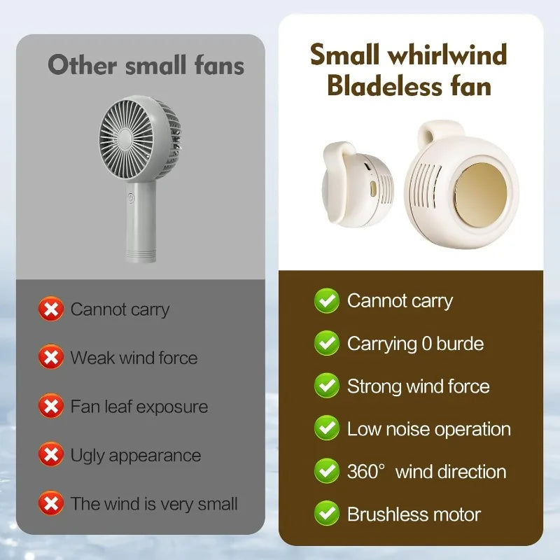 Ventilateur portable sans pales Adanis'Air, brise 360° silencieuse et rechargeable USB