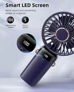 Mini ventilateur de cou pliable Adanis'Air, 3000 mAh, écran LED et 5 vitesses