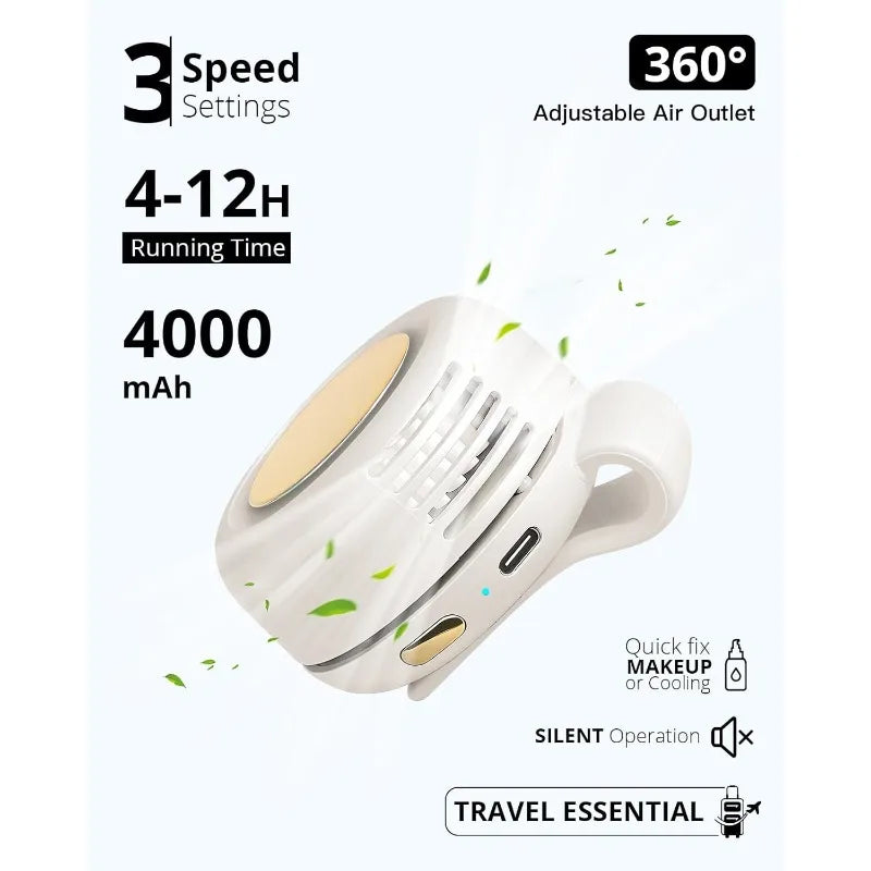 Ventilateur portable sans pales Adanis'Air, brise 360° silencieuse et rechargeable USB