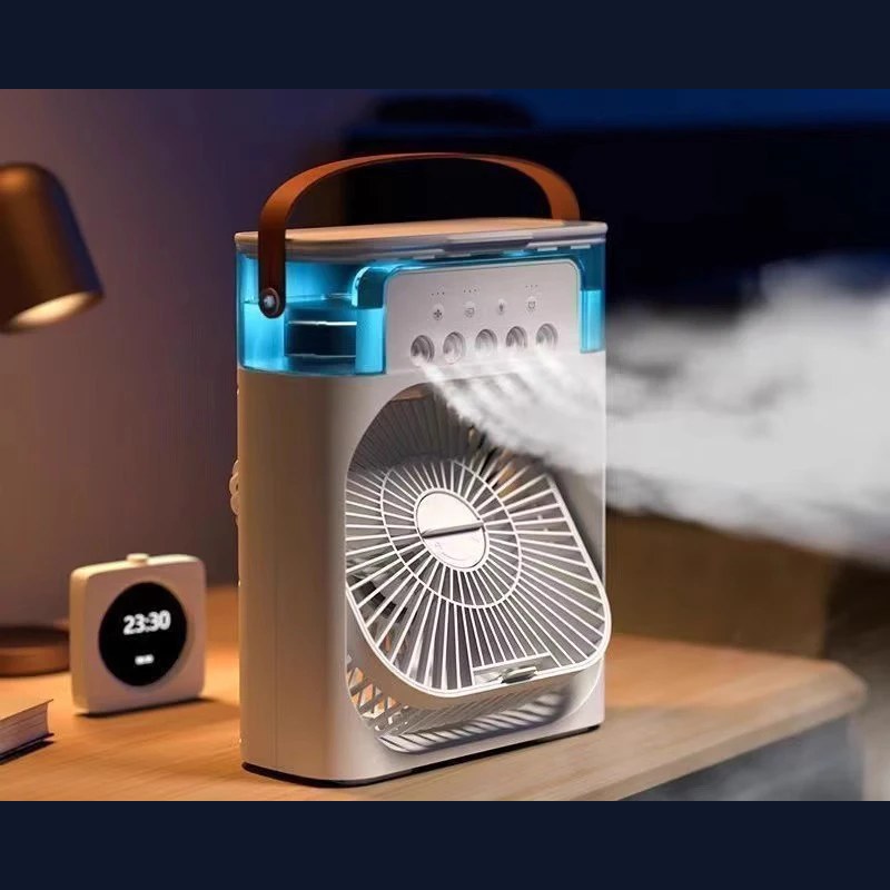 Adanis'Air 3-in-1 Mini-Klimagerät — Ventilator, Luftkühler, Sprühnebel & LED-Nachtlicht, USB